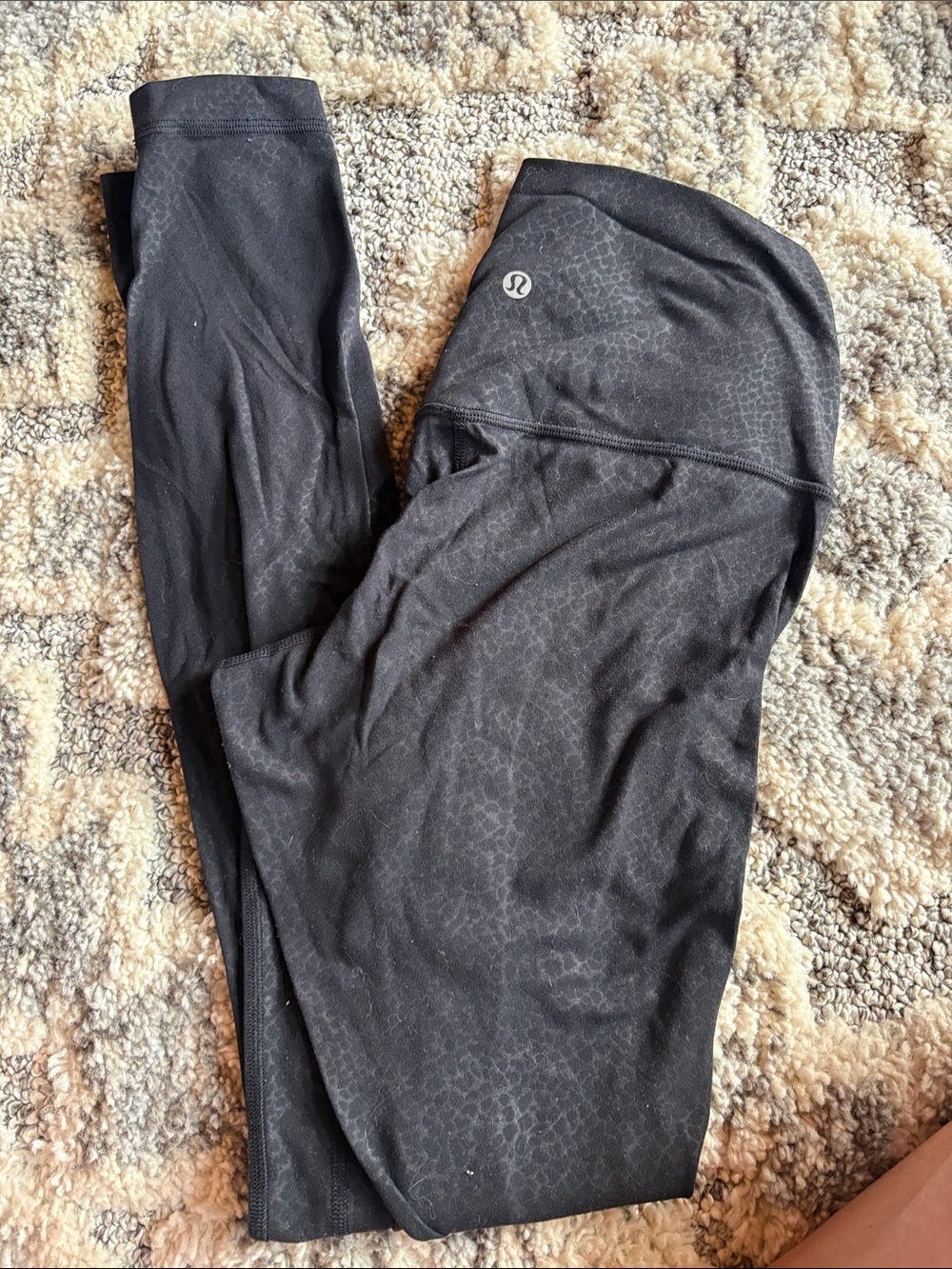 Lululemon Black Printed High-Rise Leggings RARE